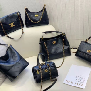 Shoulder Bag with Gold Chain Straps